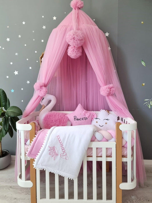 Personalized baby bedding set light pink - KariStudio