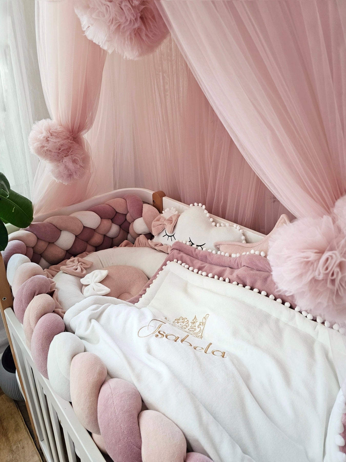 Personalized baby bedding set for girl blush 25 cm - KariStudio