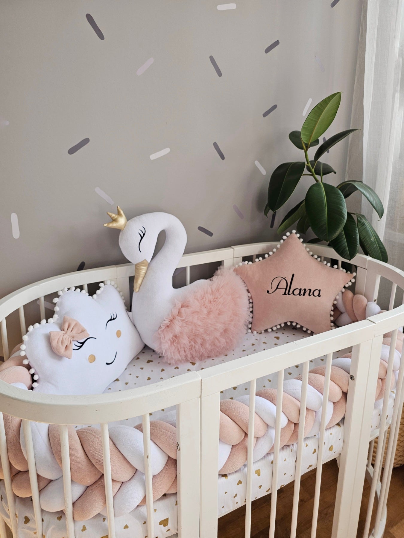 Personalized baby bedding set blush - KariStudio