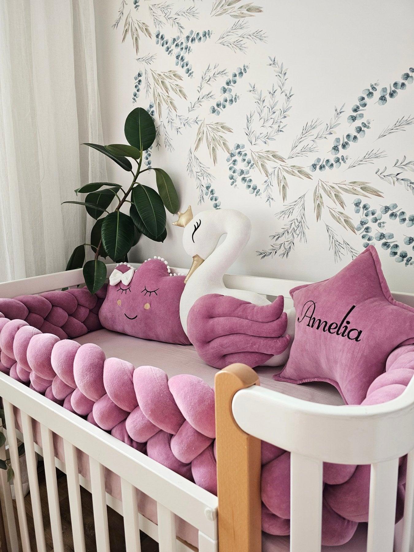 Personalized princess baby bedding set rose - KariStudio