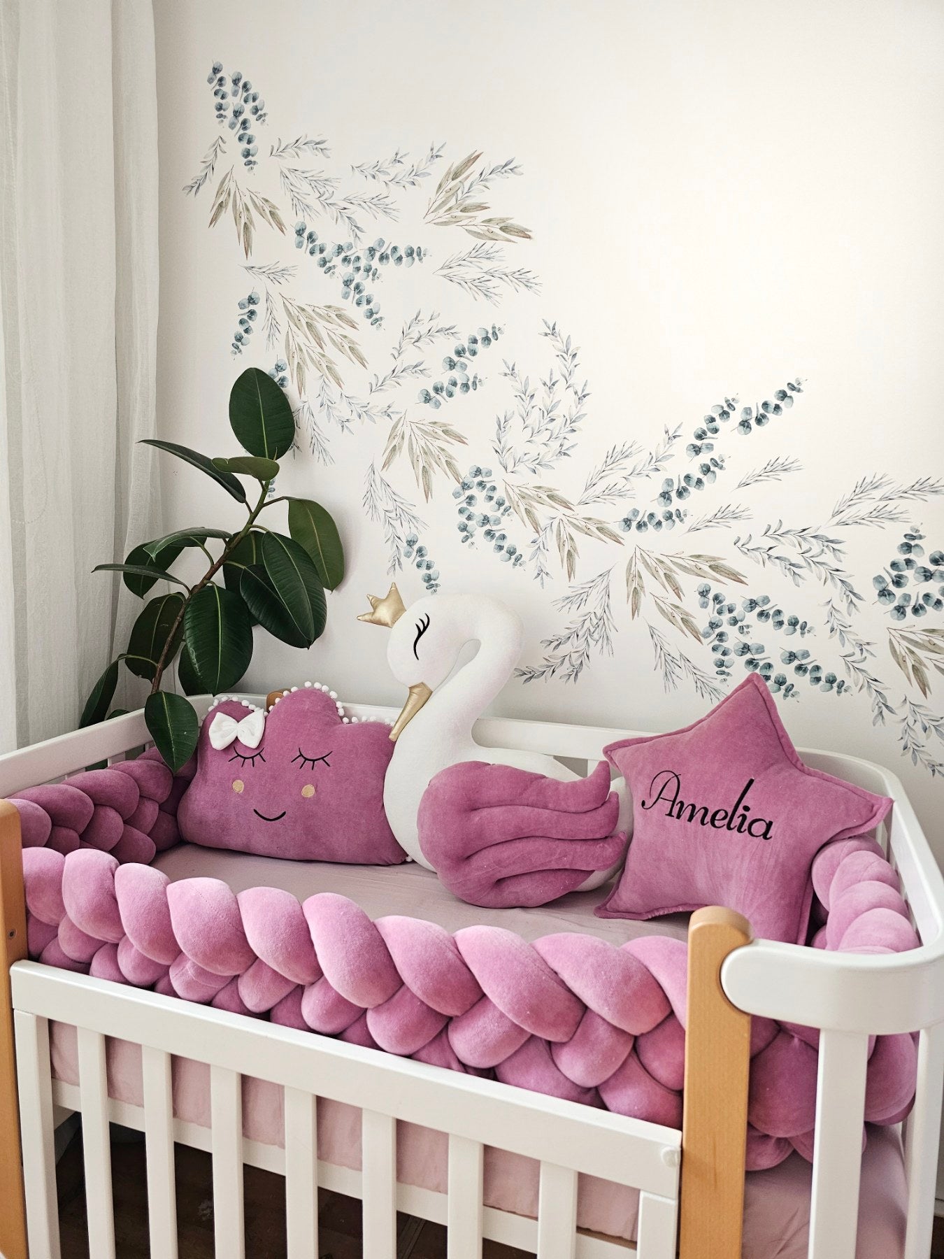 Personalized princess baby bedding set rose - KariStudio