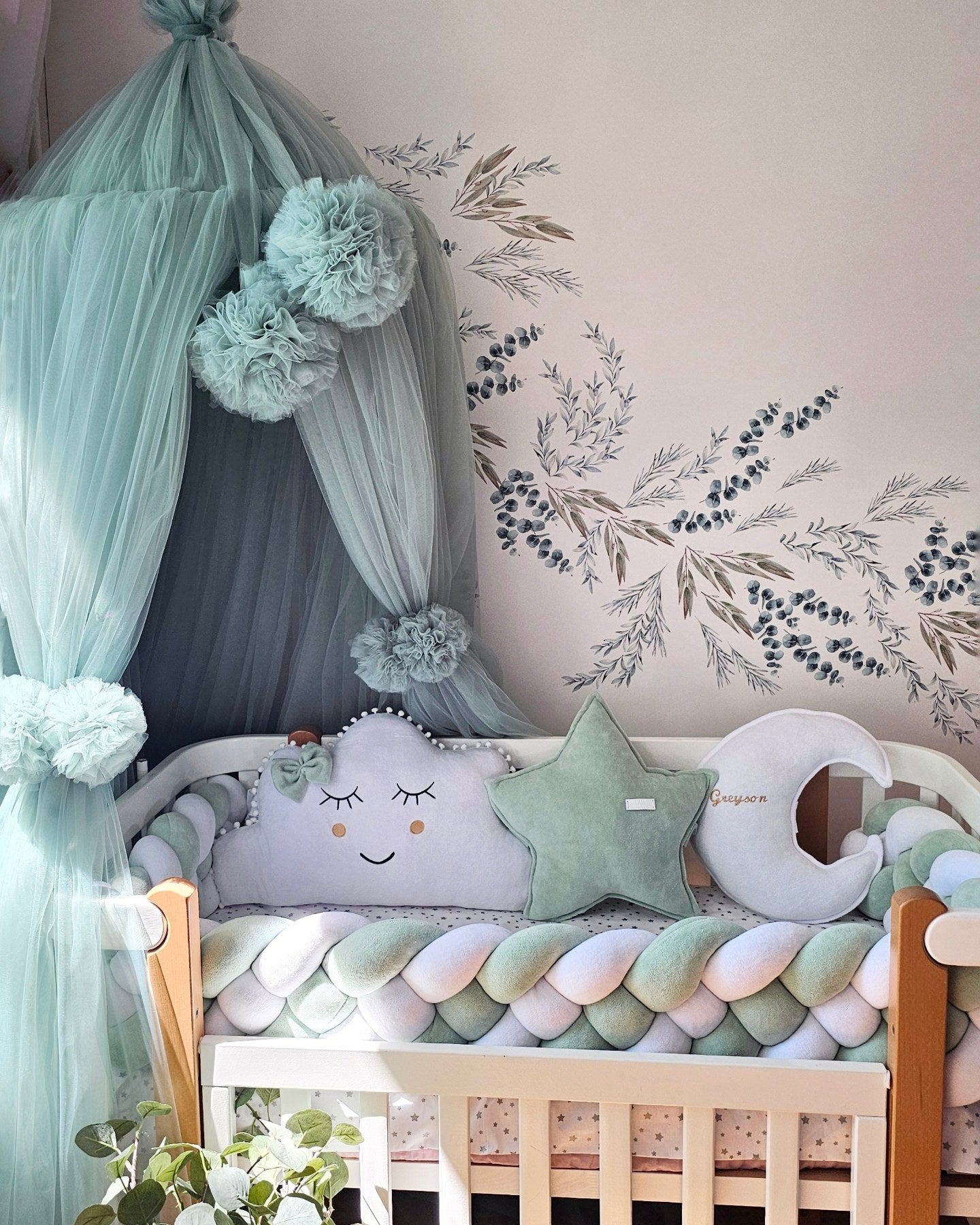 Light blue crib bedding best sale