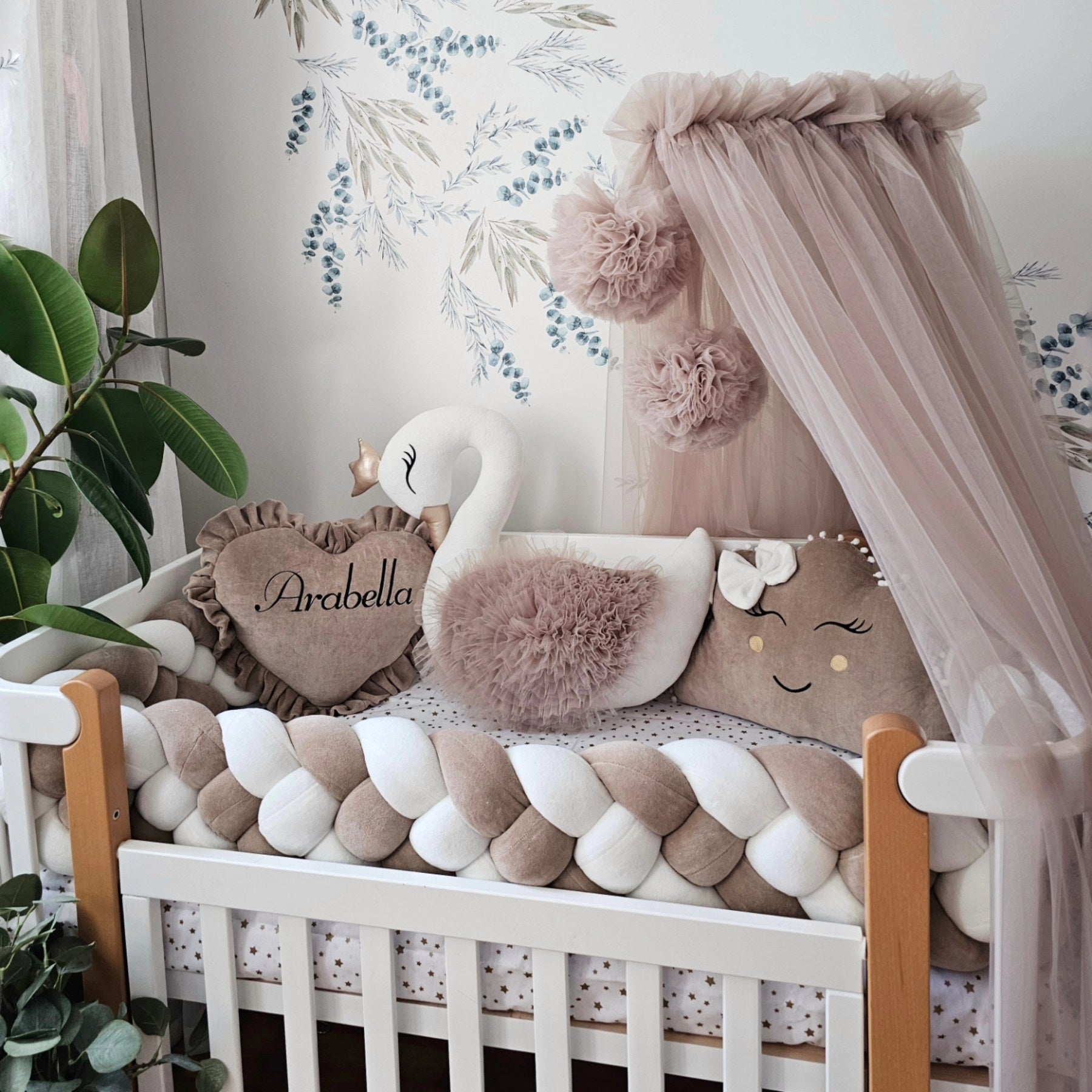 Baby girl cot bumper set best sale