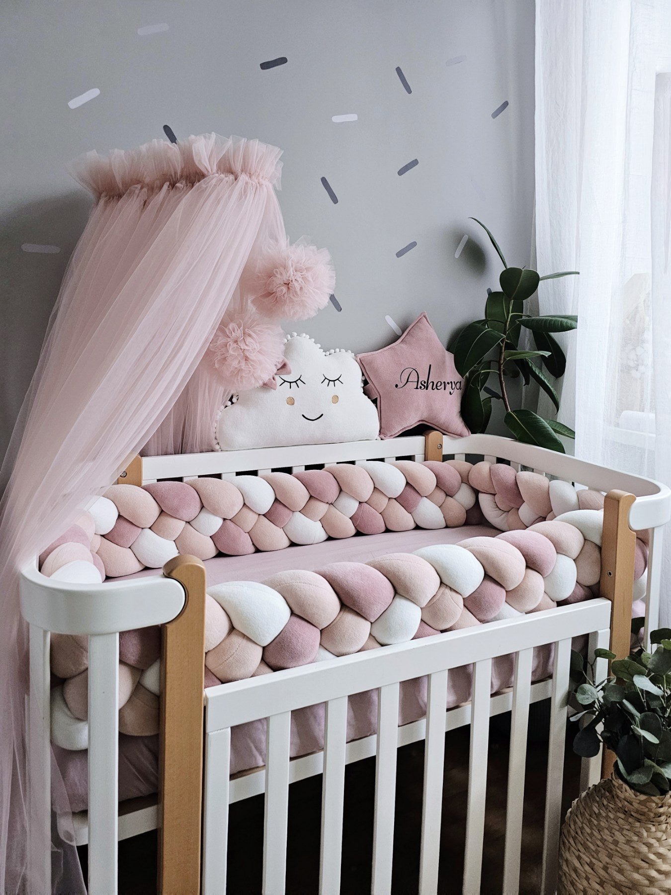 Baby bedding set for girl blush shadows