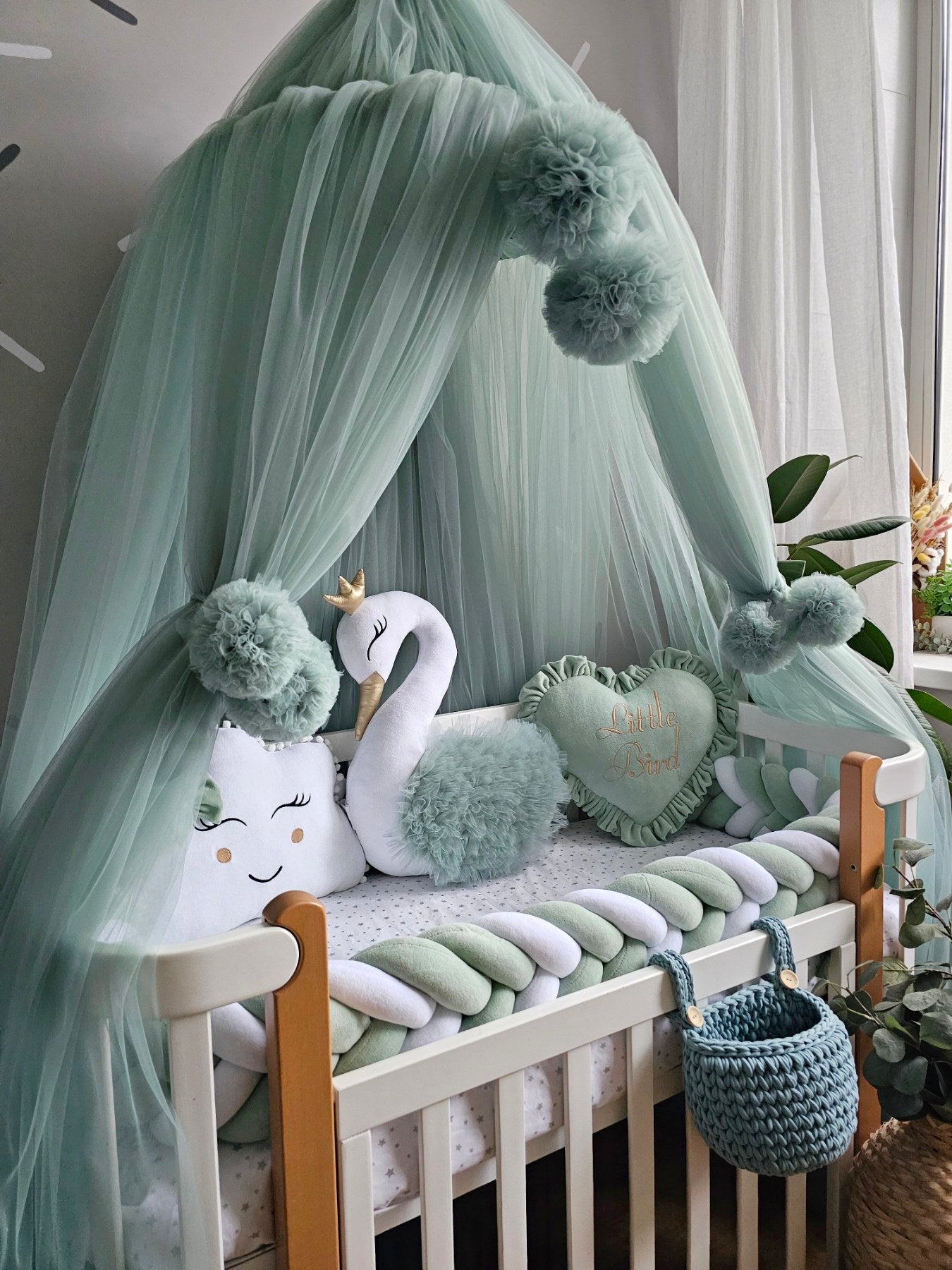 Personalized baby bedding set baby green - KariStudio