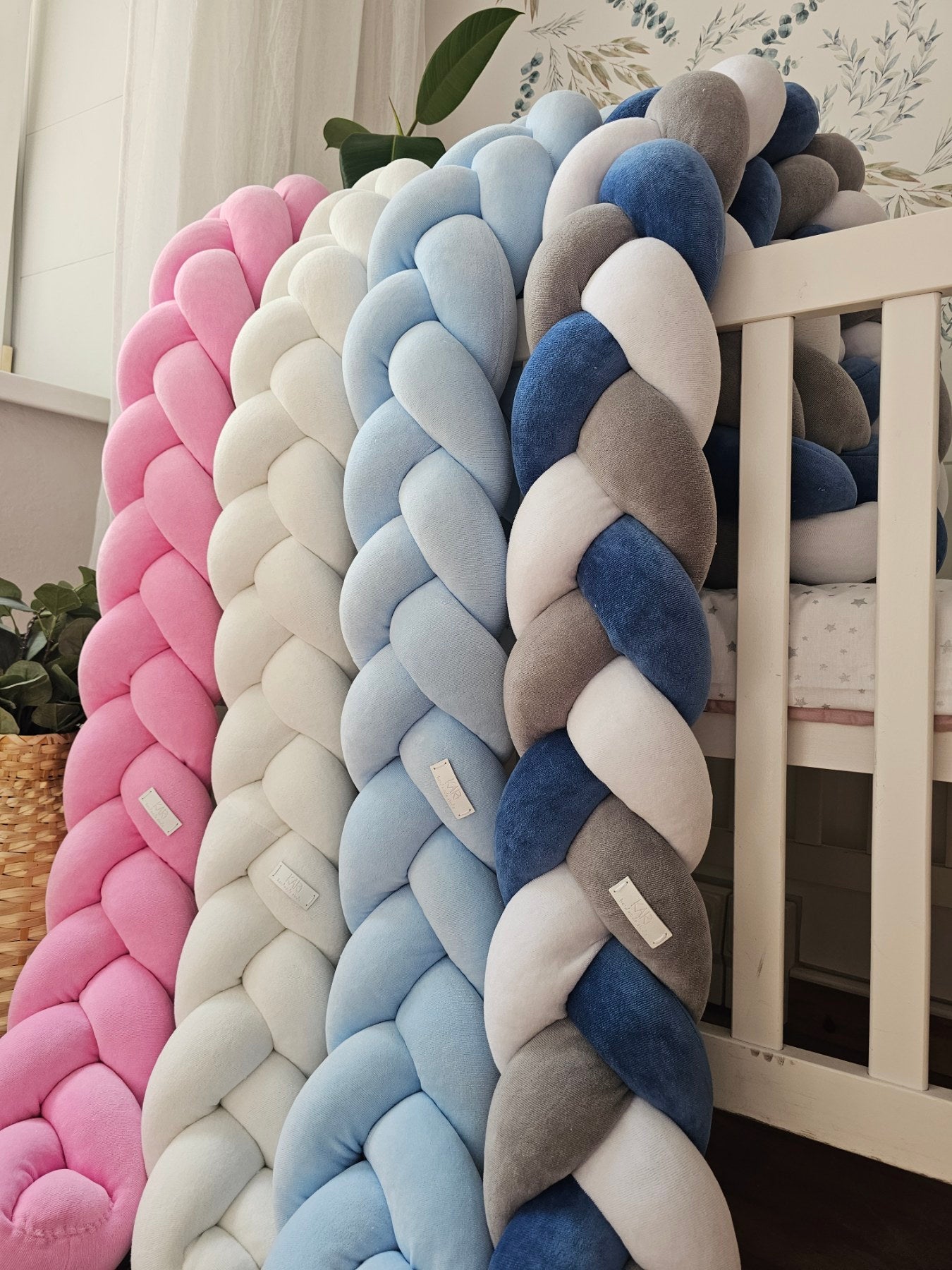 Custom braided crib bumper