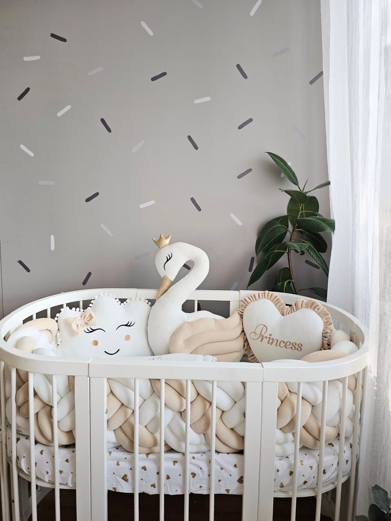 Luxury crib bumper set beige - KARI studio