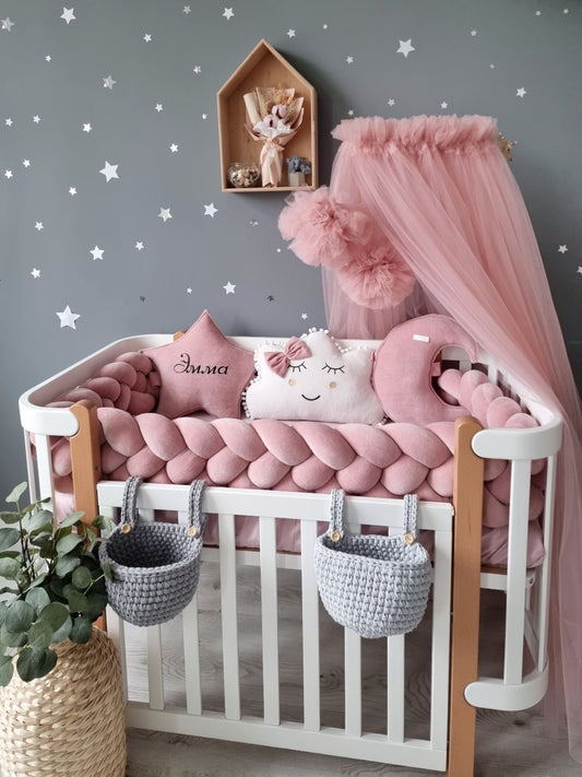 Blush baby crib bedding set