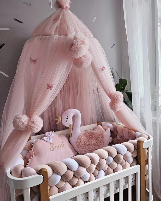 Personalized baby bedding set for girl blush pink - KariStudio