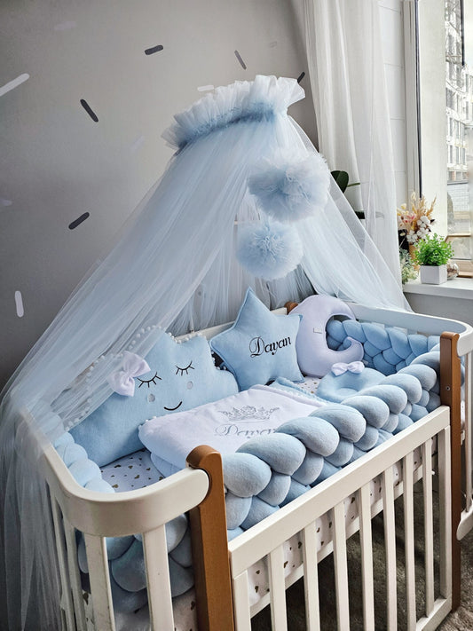 Blue baby bedding crib set for boy