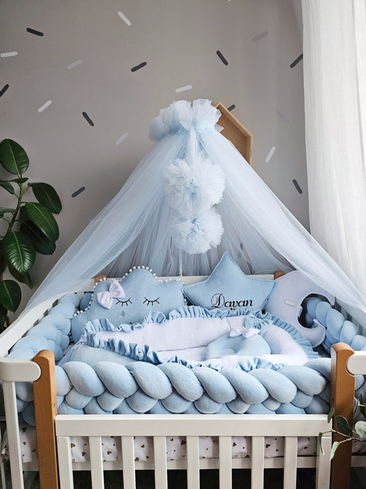 Blue baby bedding crib set for boy