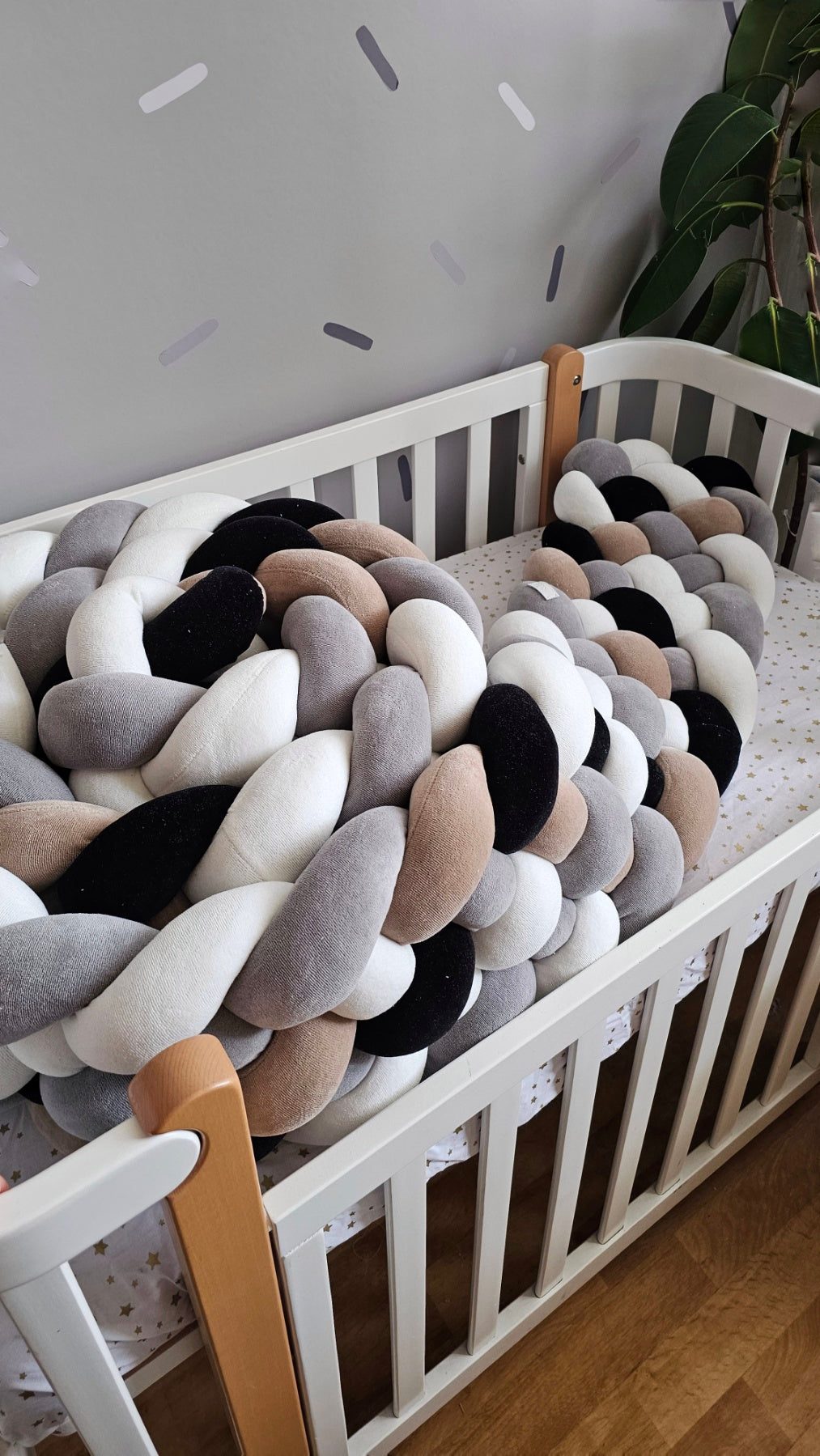 Cozy triple braided crib bumper 30 cm