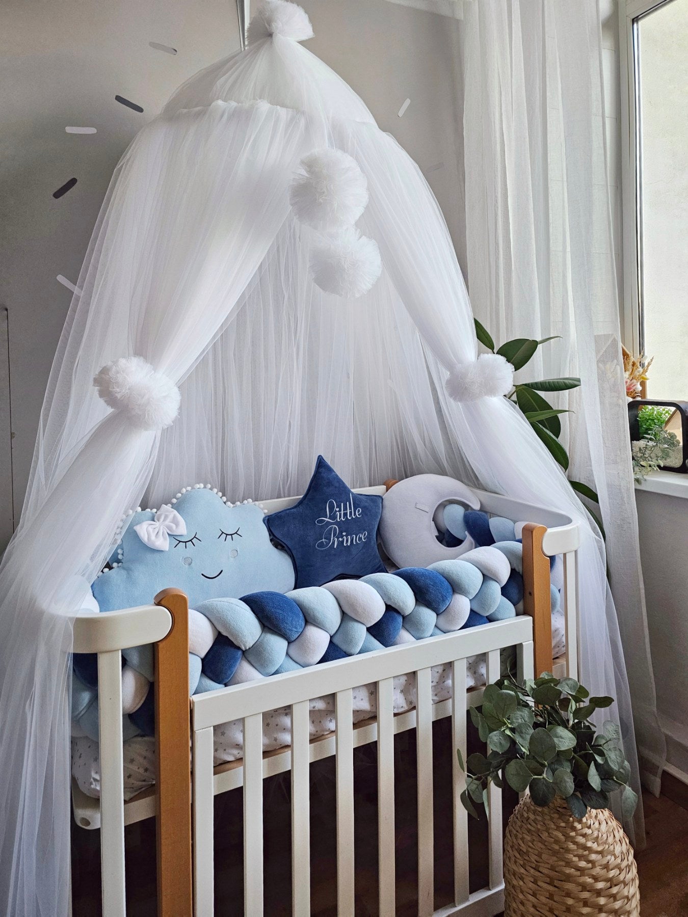 Baby boy bedding crib set blue. Nursery decor.