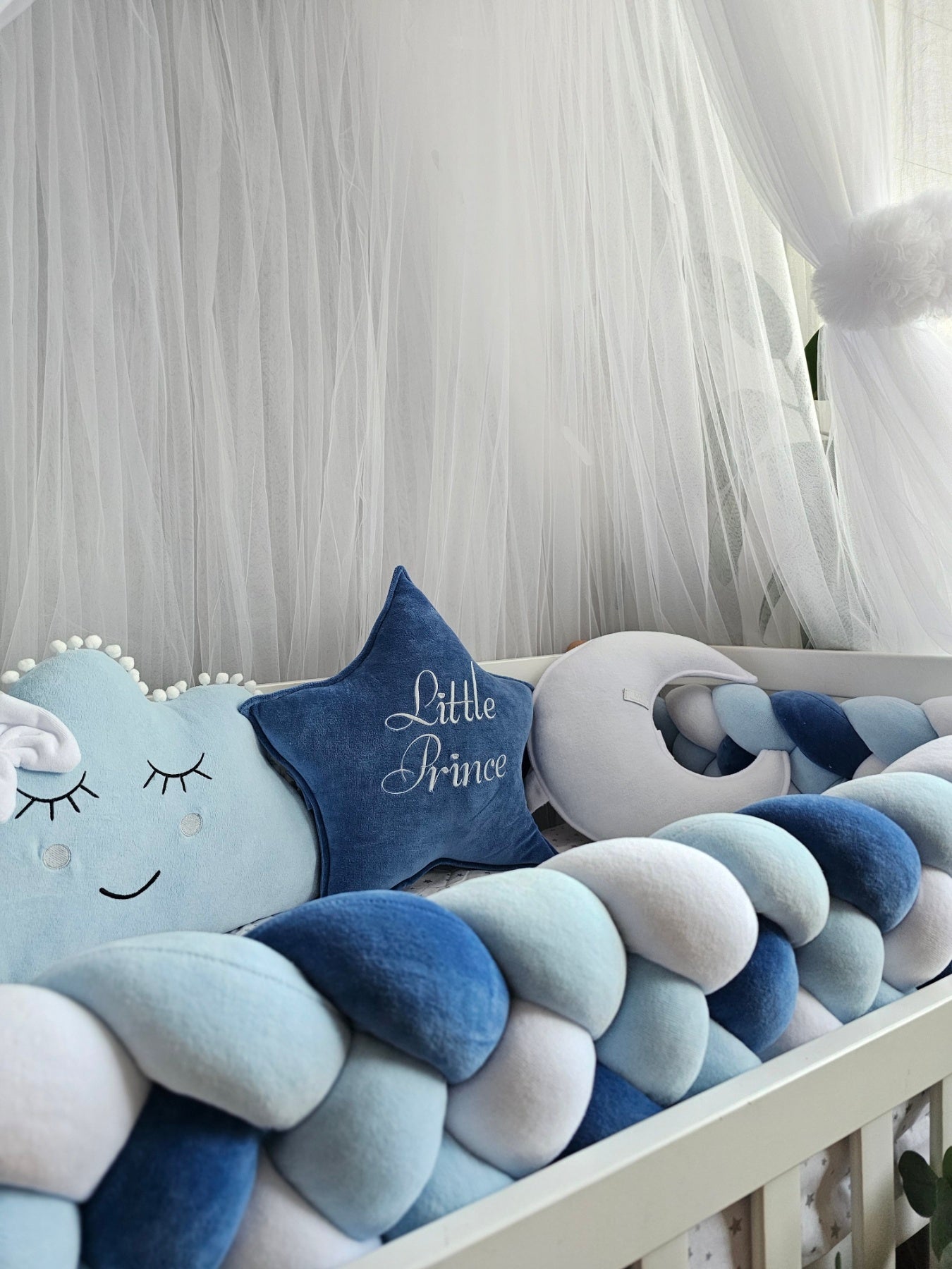 Baby boy bedding crib set blue. Nursery decor.