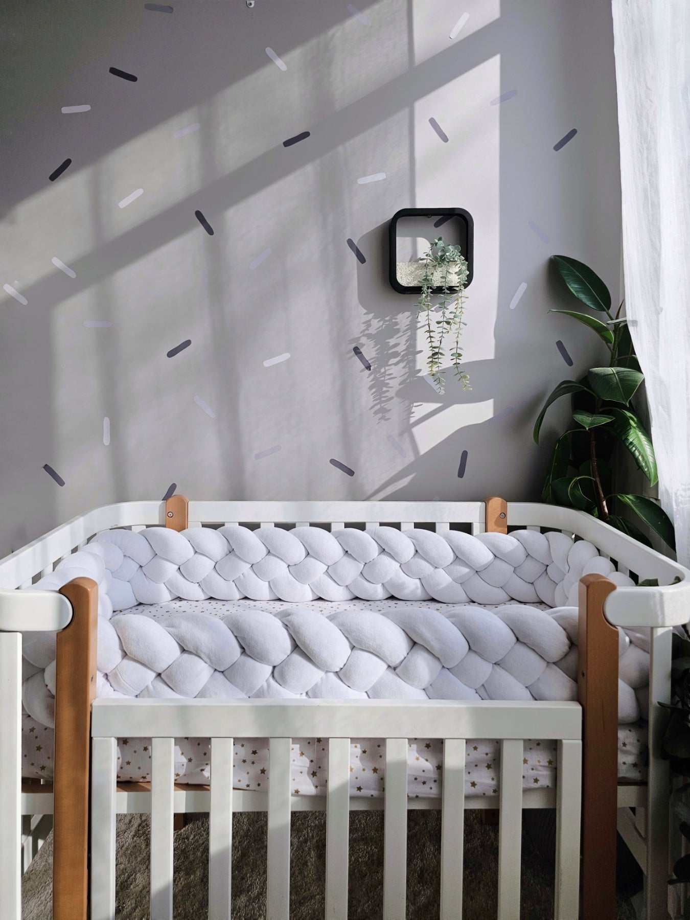 Double braided crib bumper white. KARI studio