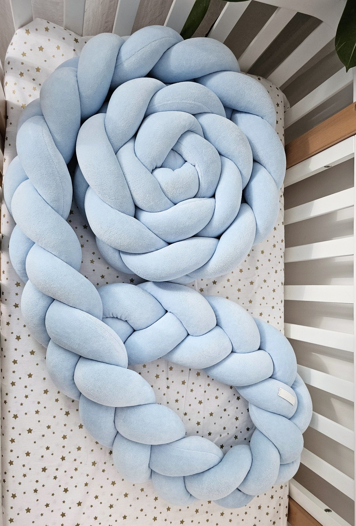 Braided crib bumper for boys or girls. KARI studio