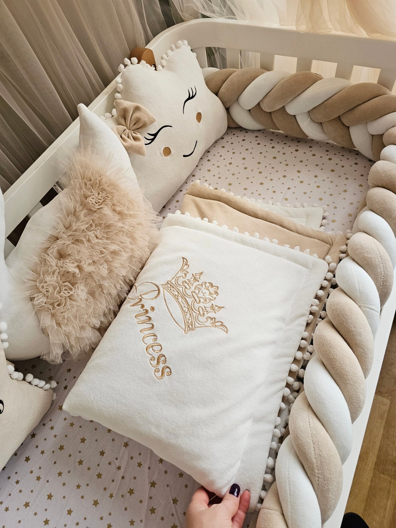 Personalized baby bedding set beige - KariStudio