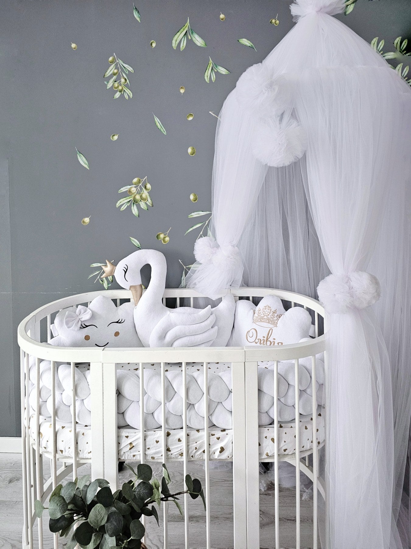 Personalized baby bedding set white - KariStudio