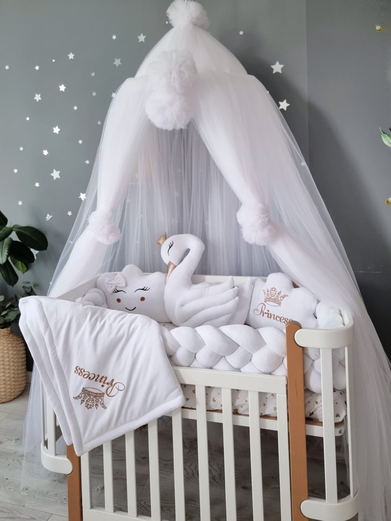 Personalized baby bedding set white - KariStudio