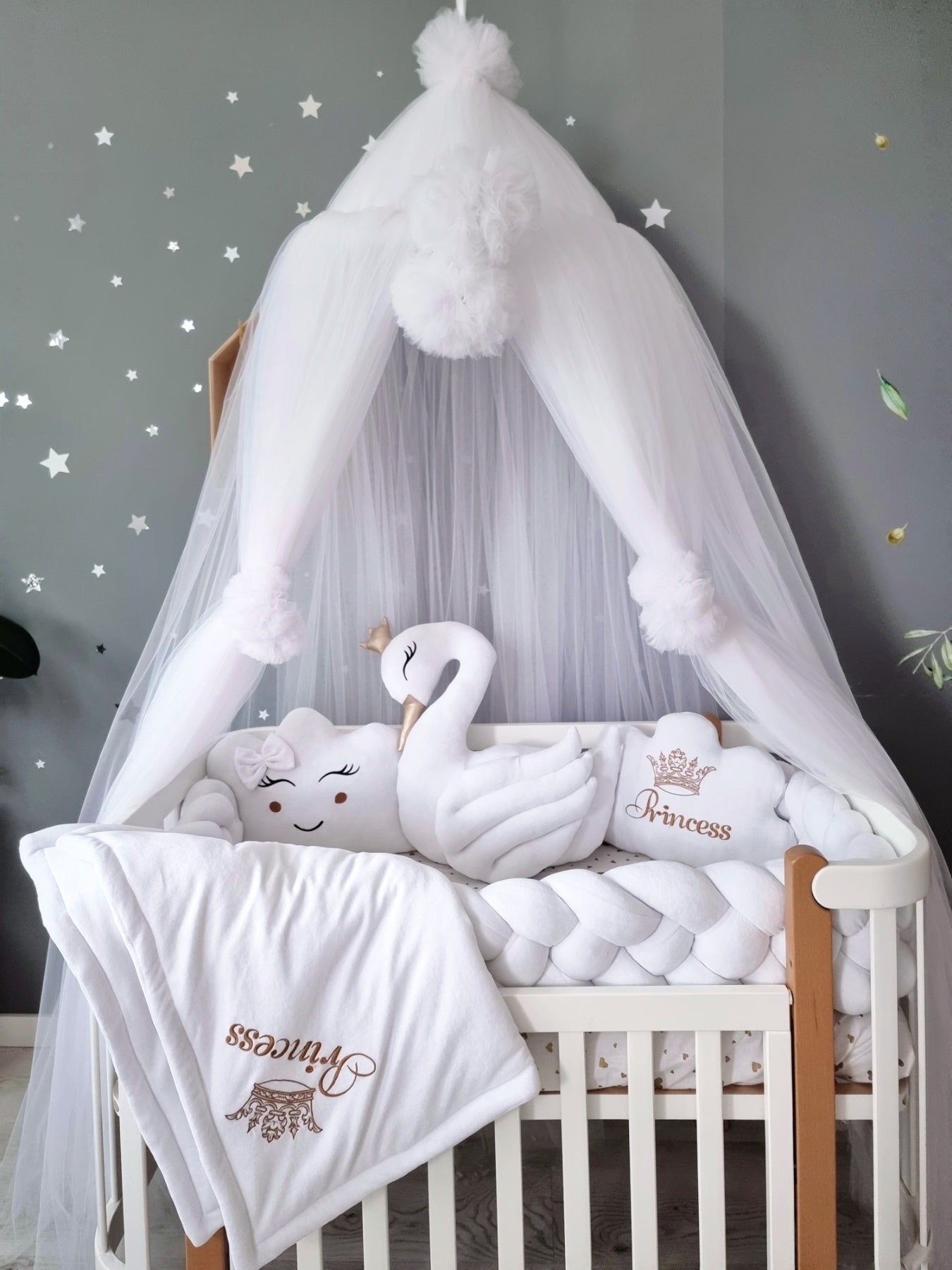 Personalized baby bedding set white - KariStudio