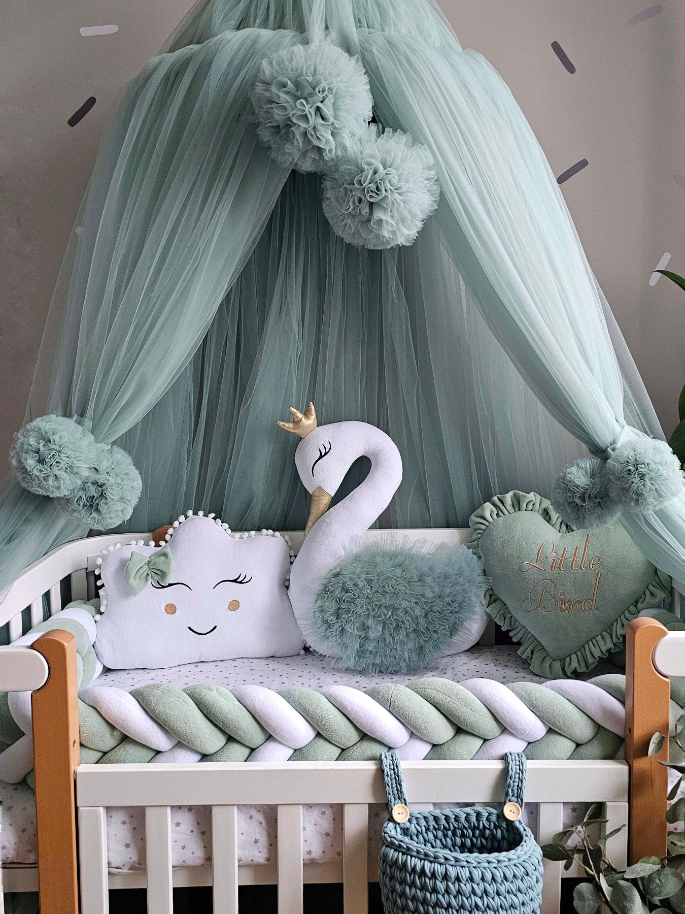 Personalized baby bedding set baby green - KariStudio