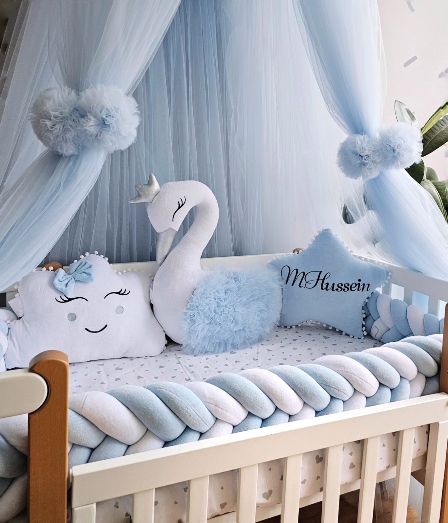 Personalized baby bedding set baby blue - KariStudio