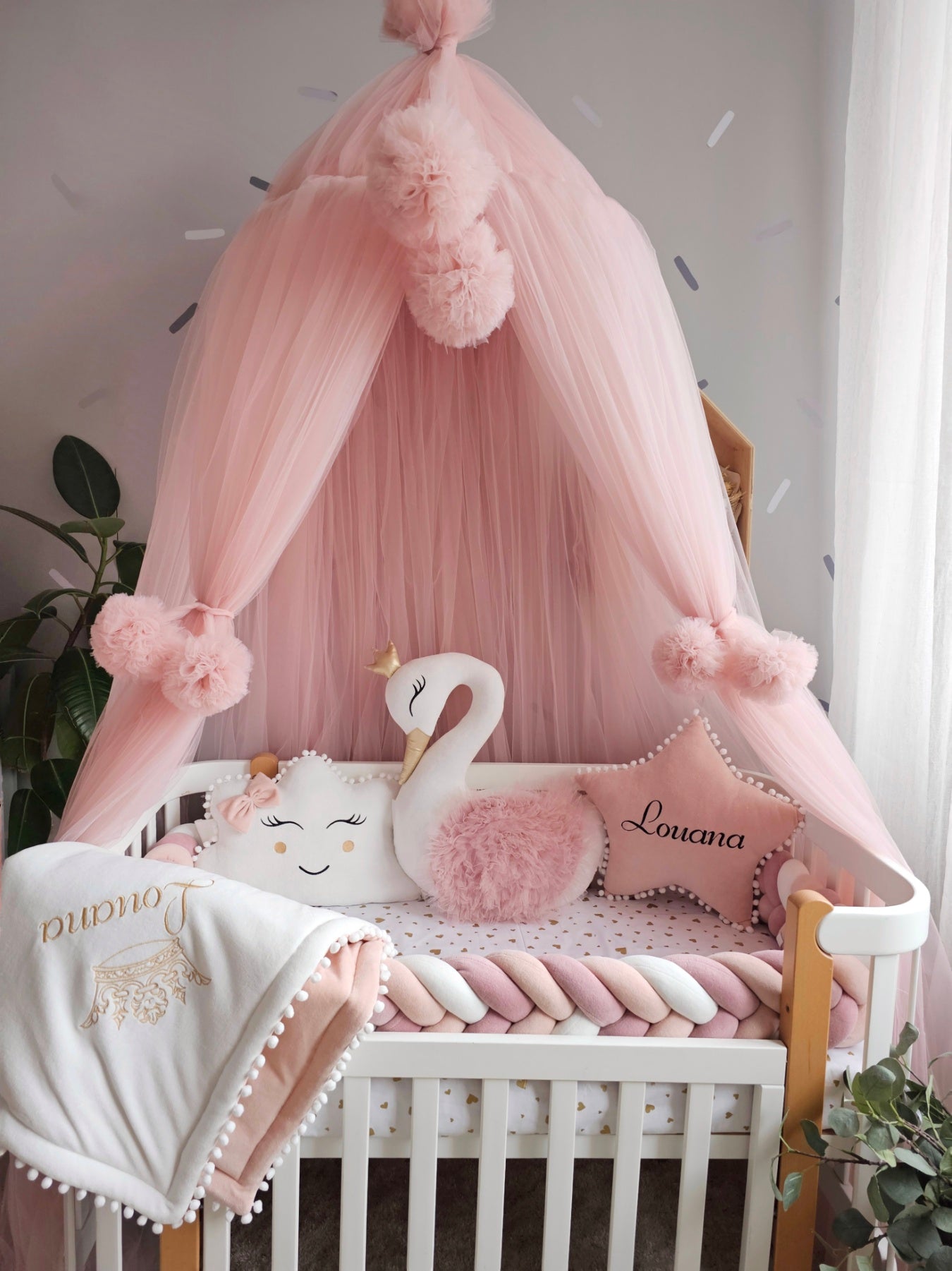 Personalized baby bedding set light blush - KariStudio