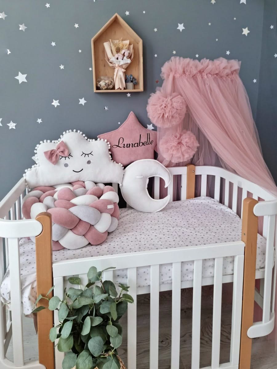 Pink Grey Baby Bedding Set Peanut Shell Baby Girl Comforter Set