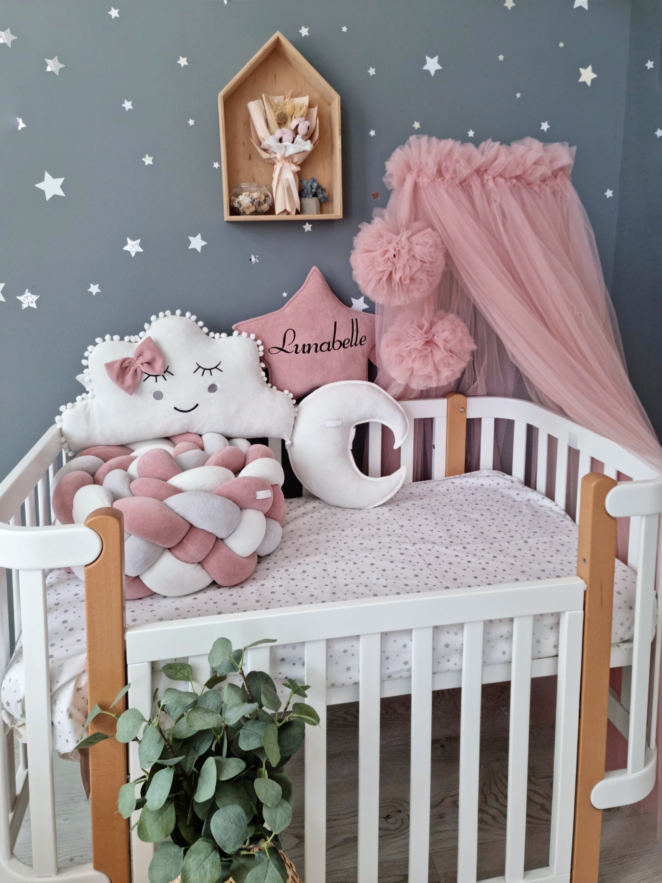 Personalized baby bedding set blush rose - KariStudio