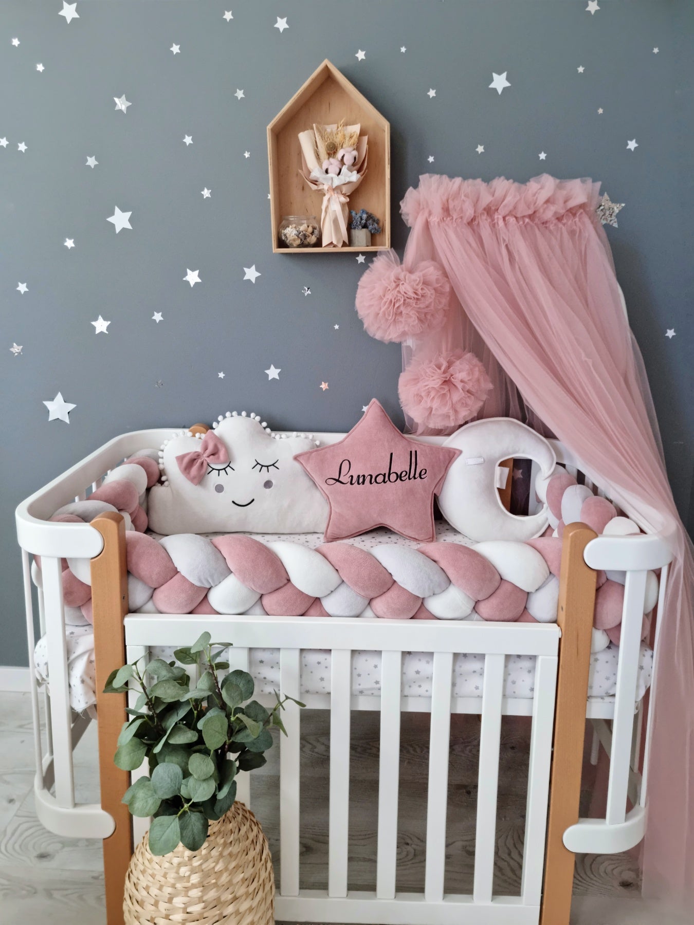 Personalized baby bedding set blush rose - KariStudio