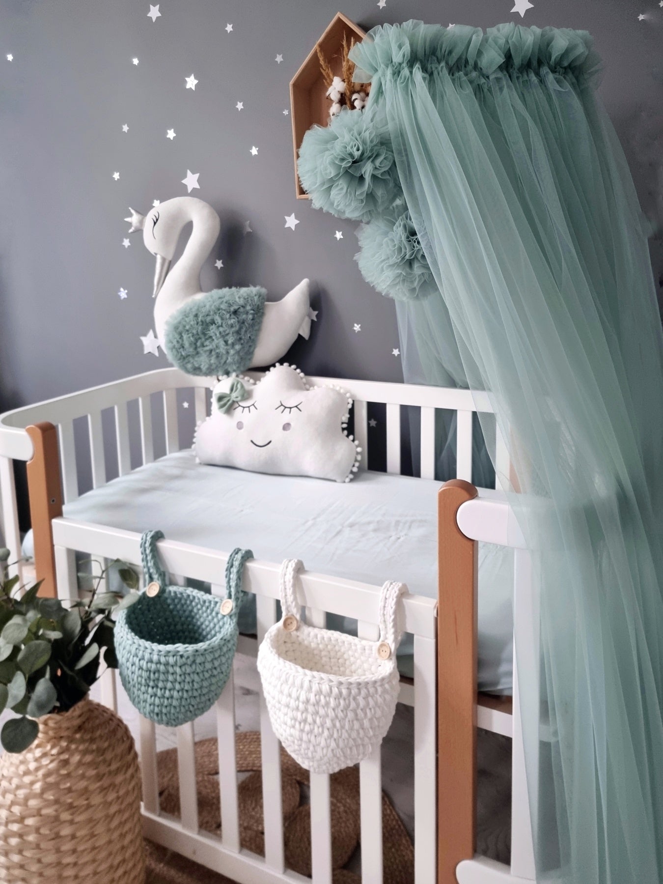 Premium baby crib bedding set sage green. Nursery decor. KARI studio