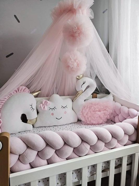Exklusiv crib bumper set light pink. KARI studio