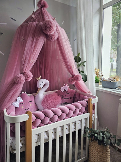 Luxury baby bedding set for girl dry rose. KARI studio