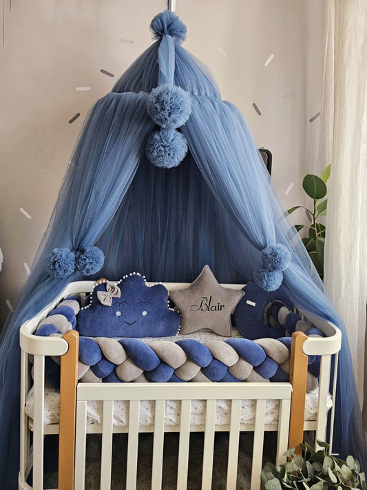 Baby boy crib bedding set indigo. KARI studio