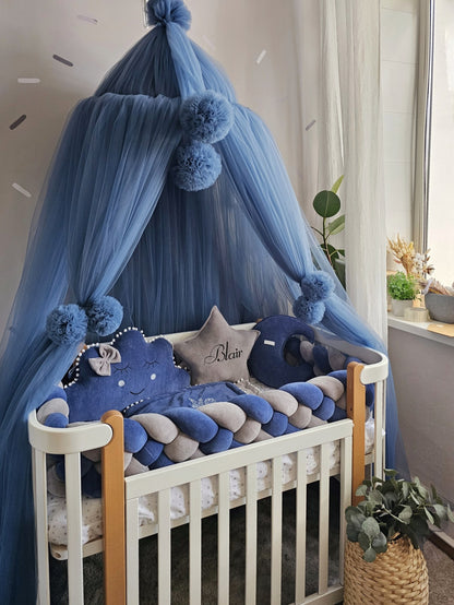 Baby boy crib bedding set indigo. KARI studio