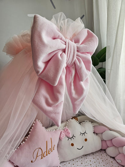 Baby crib bedding set for baby girl in light pink