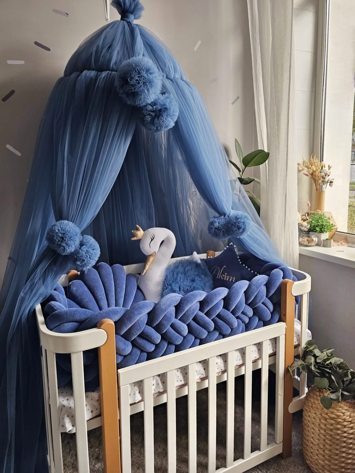 navy blue crib and dresser set Linen Crib Bedding Set - Navy blue Bedding