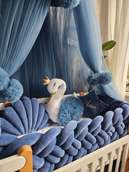 Personalized Baby Bedding Set Navy Blue | Premium Nursery Decor