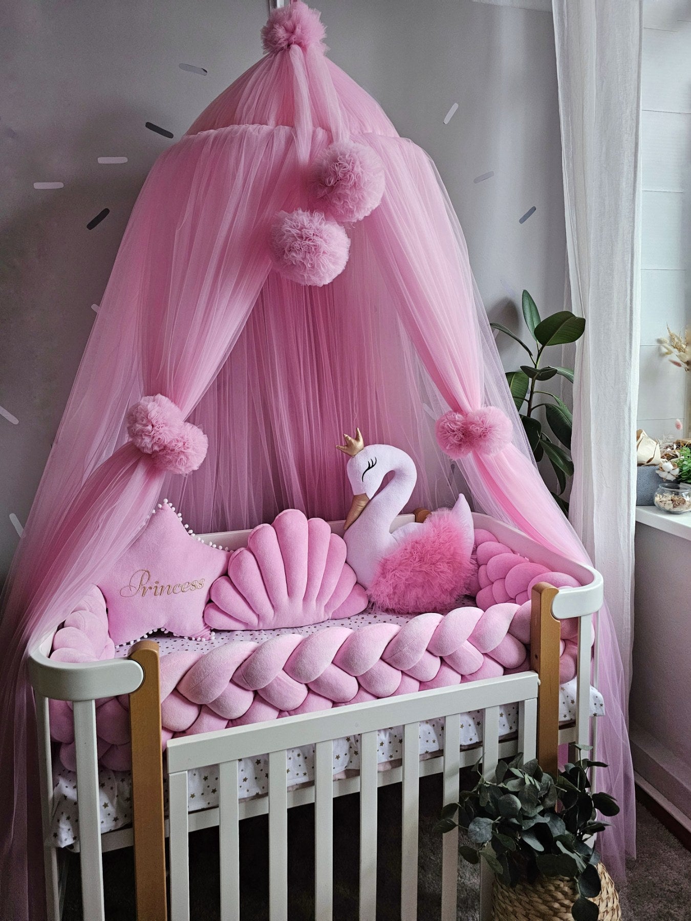 Personalized Girl Bedding Set Pink | Handmade Nursery Decor