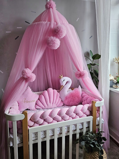 Personalized Girl Bedding Set Pink | Handmade Nursery Decor