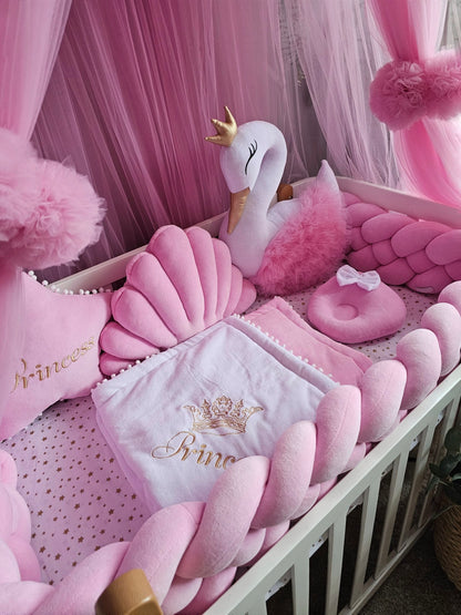 Personalized Girl Bedding Set Pink | Handmade Nursery Decor