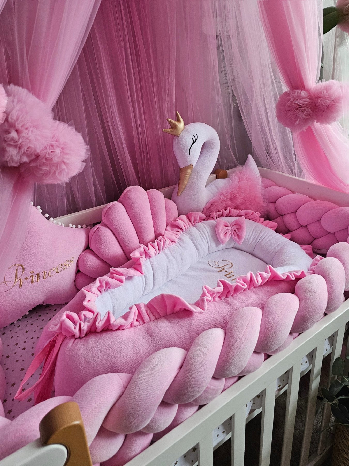 Personalized Girl Bedding Set Pink | Handmade Nursery Decor
