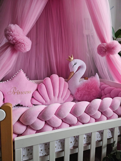 Personalized Girl Bedding Set Pink | Handmade Nursery Decor