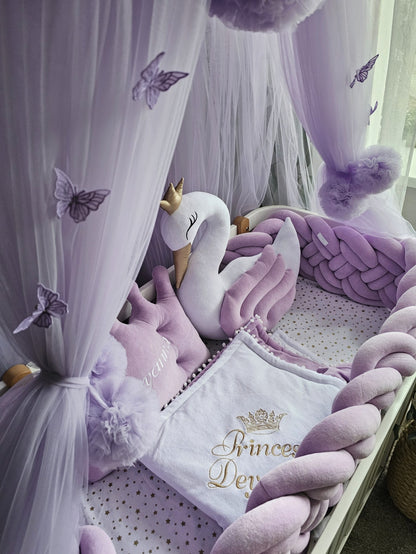 Personalized Baby Bedding Set Lavender | Handmade Nursery Decor
