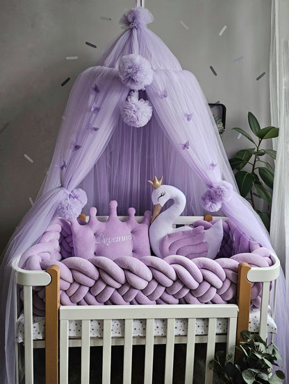 Personalized Baby Bedding Set Lavender | Handmade Nursery Decor