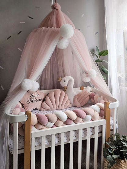 Personalized Baby Bedding Set Blush | Handmade Nursery Decor