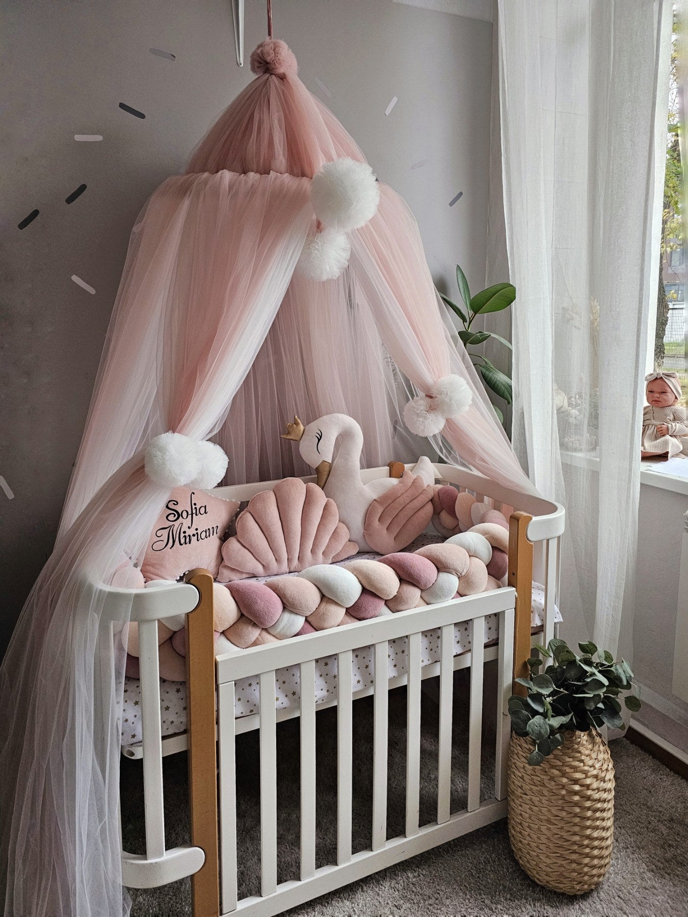 Personalized Baby Bedding Set Blush | Handmade Nursery Decor