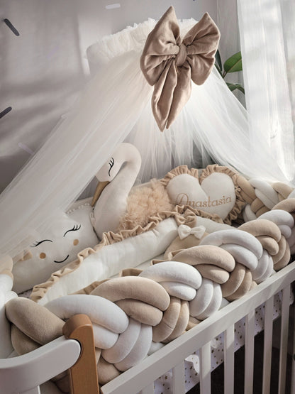 Personalized Baby Bedding Set creamy beige | Premium Nursery Decor