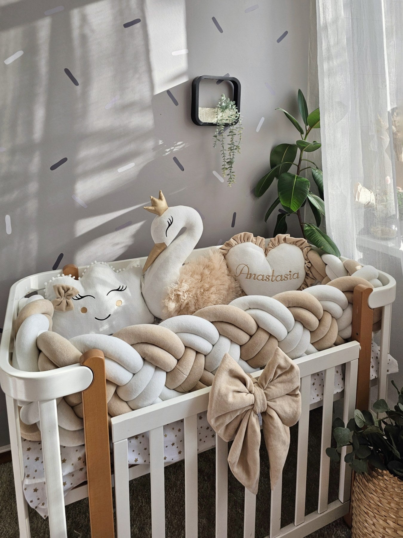 Personalized Baby Bedding Set creamy beige | Premium Nursery Decor