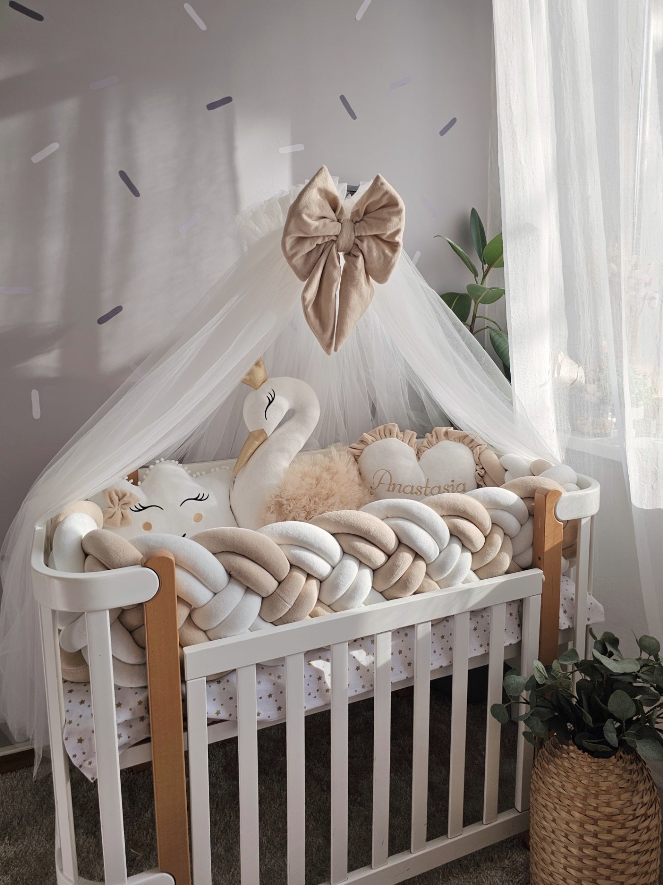 Personalized Baby Bedding Set creamy beige | Premium Nursery Decor